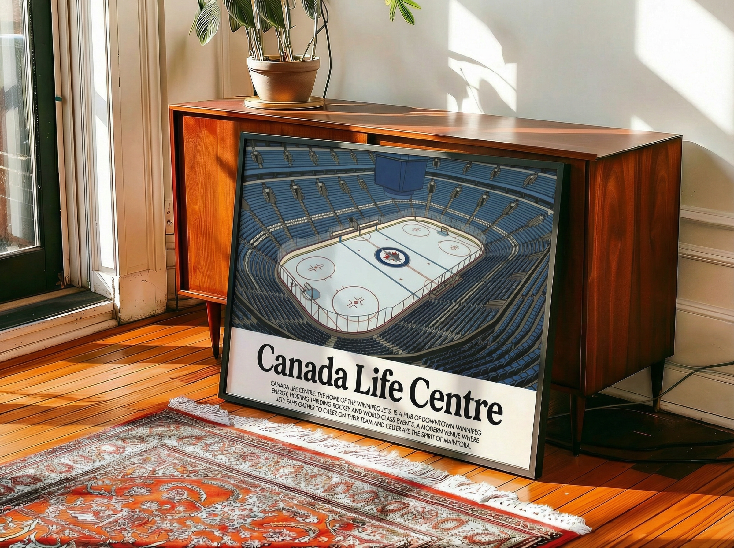 Framed Canada Life Centre poster