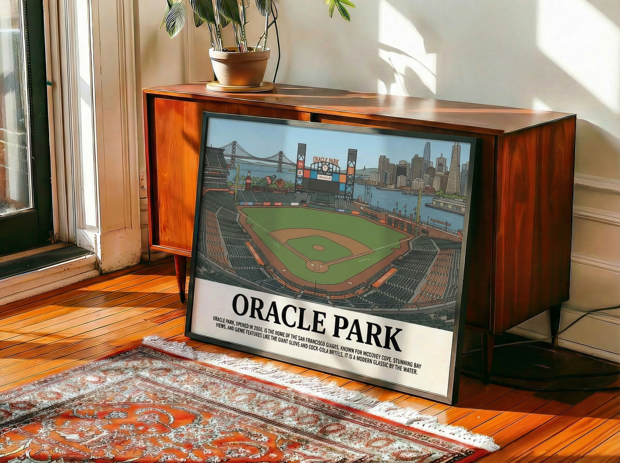 Framed Oracle Park poster