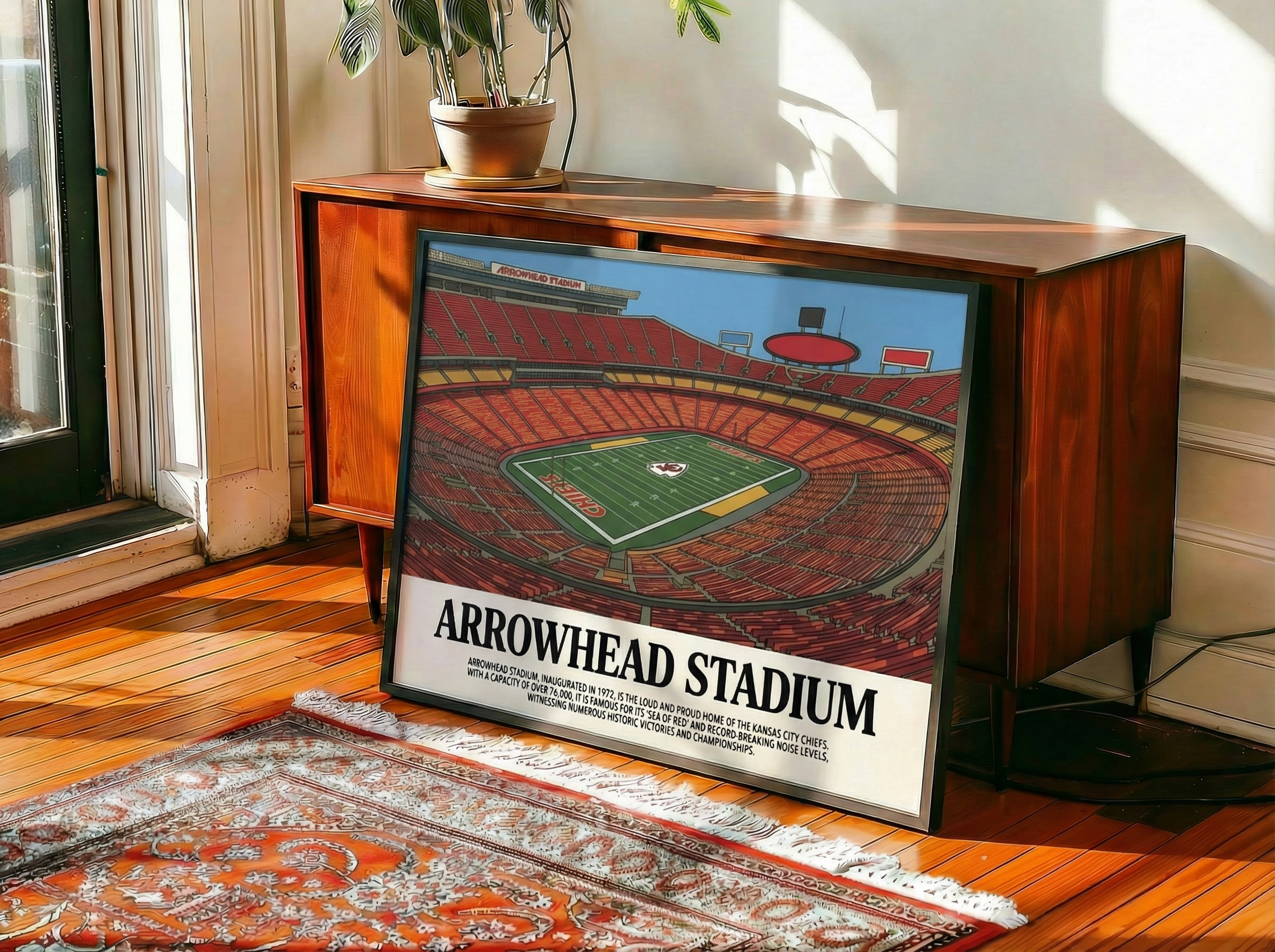 Framed Arrowhead Stadium poster