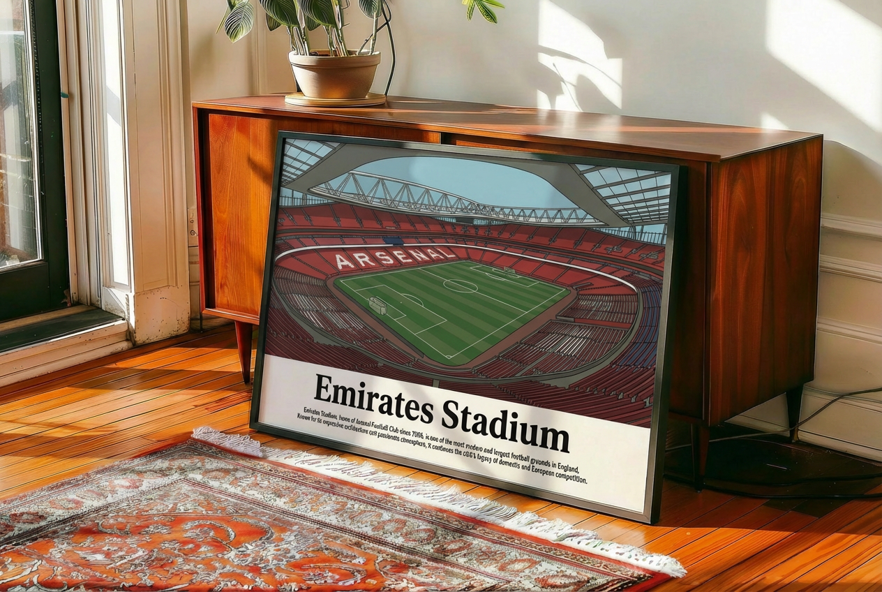 Framed Emirates Stadium poster