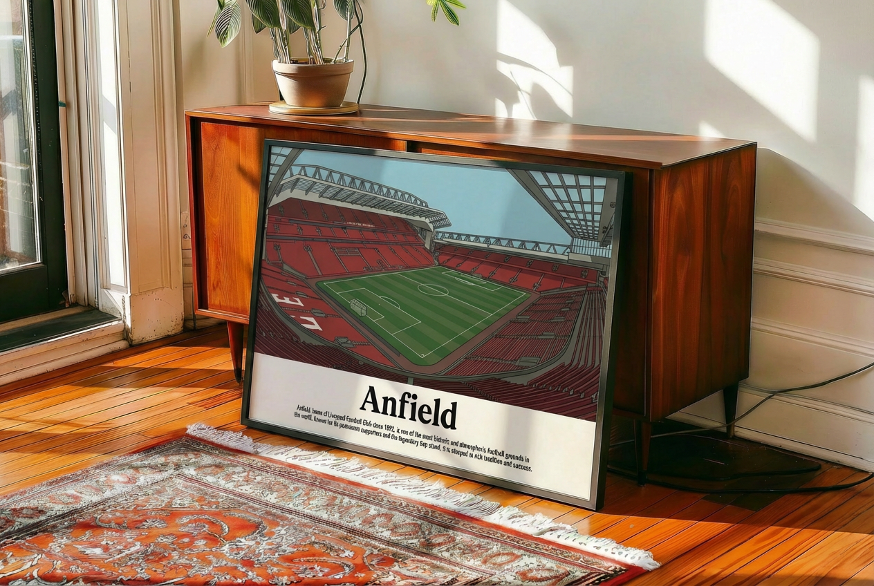 Framed Anfield poster