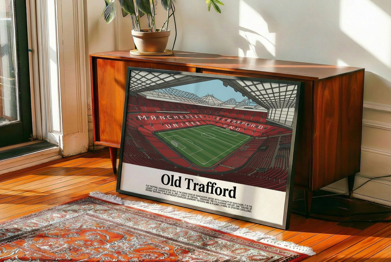 Framed Old Trafford poster