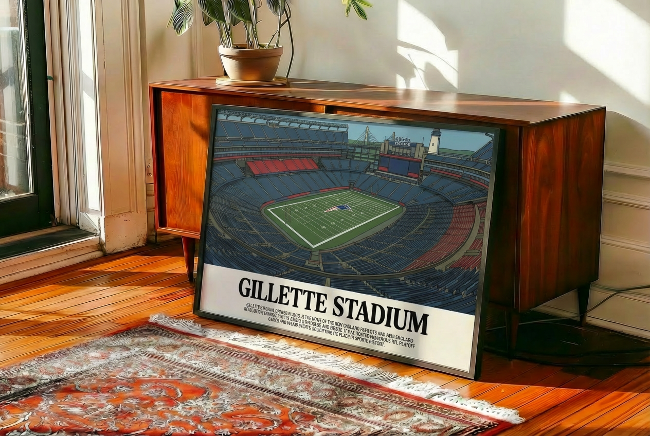 Framed Gillette Stadium poster