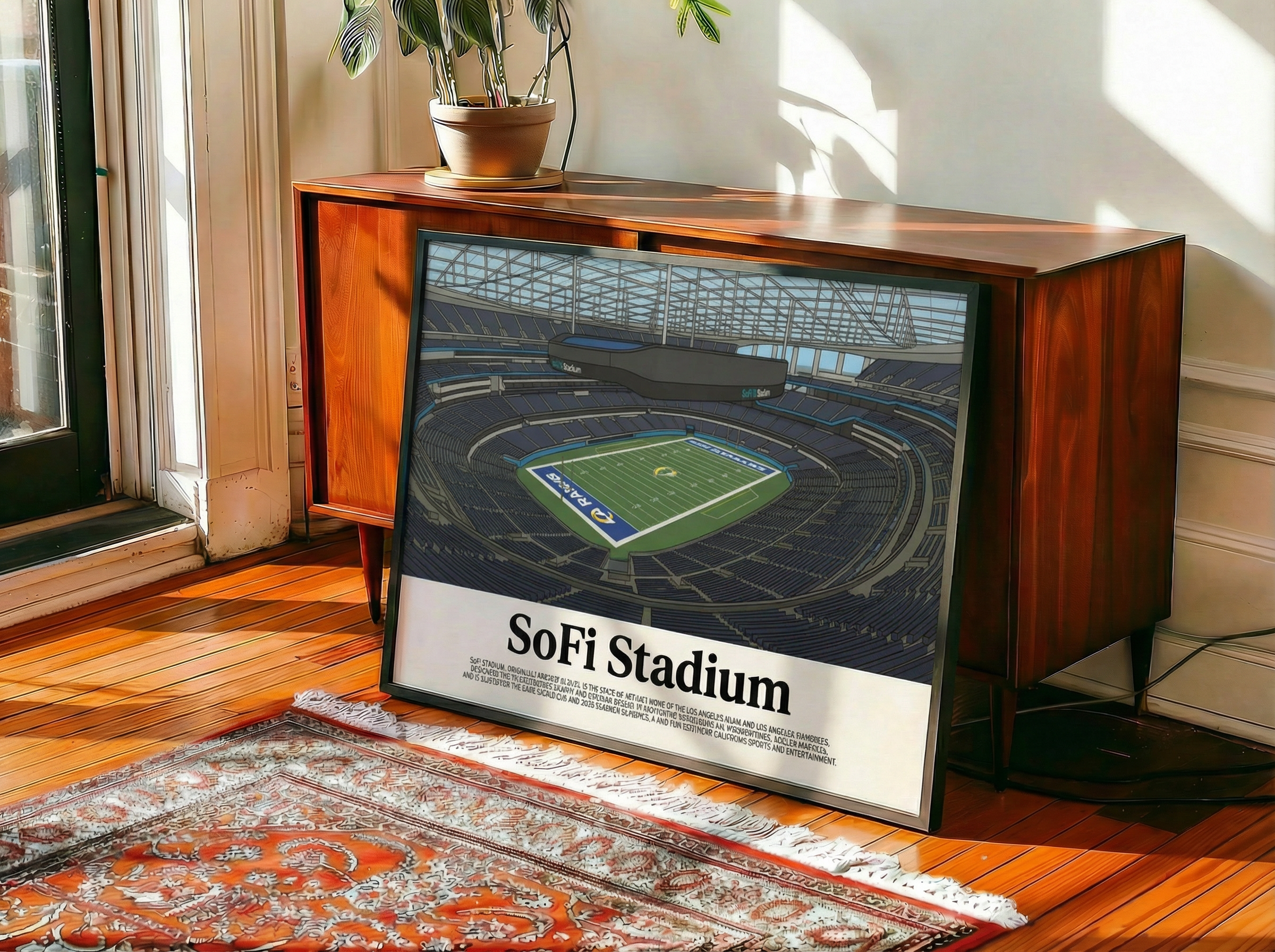 Framed SoFi Stadium poster