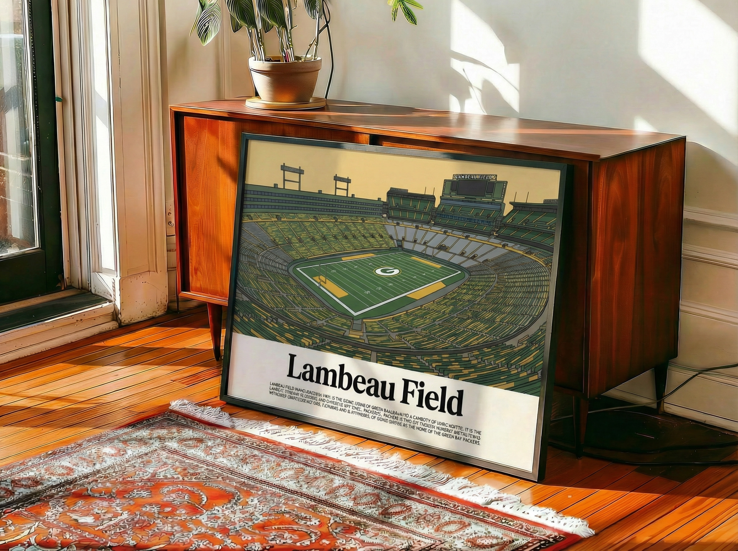 Framed Lambeau Field poster