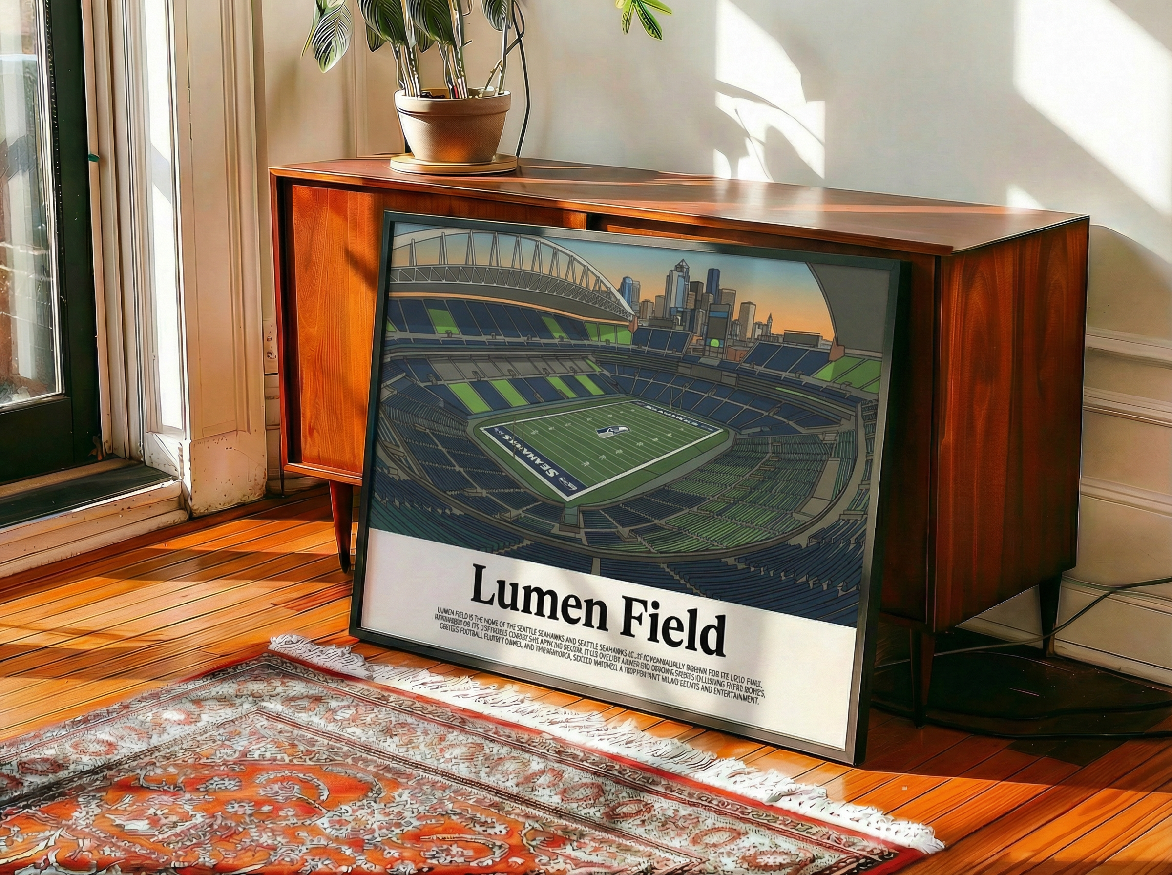 Framed Lumen Field poster